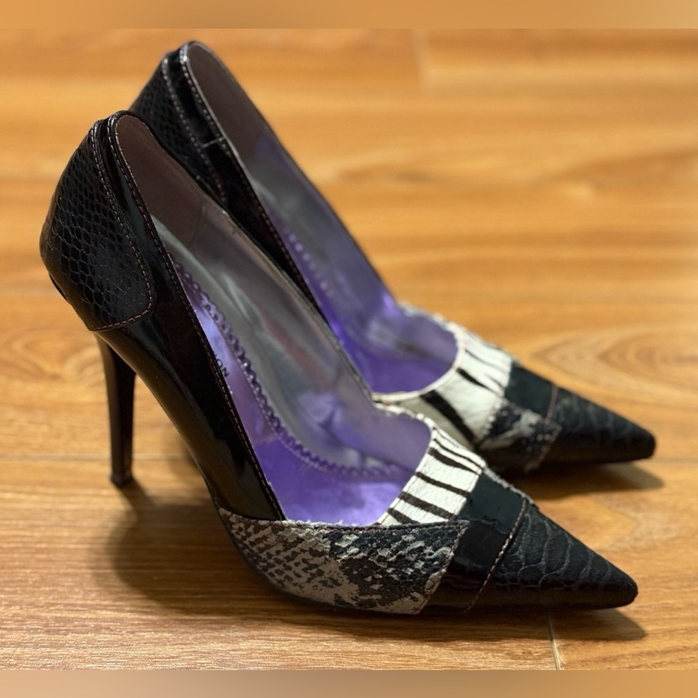 Vianni Collection Patchwork Patterned Heels Size 7